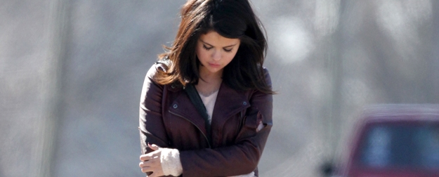 Selena Gomez Hitches A Ride On Set